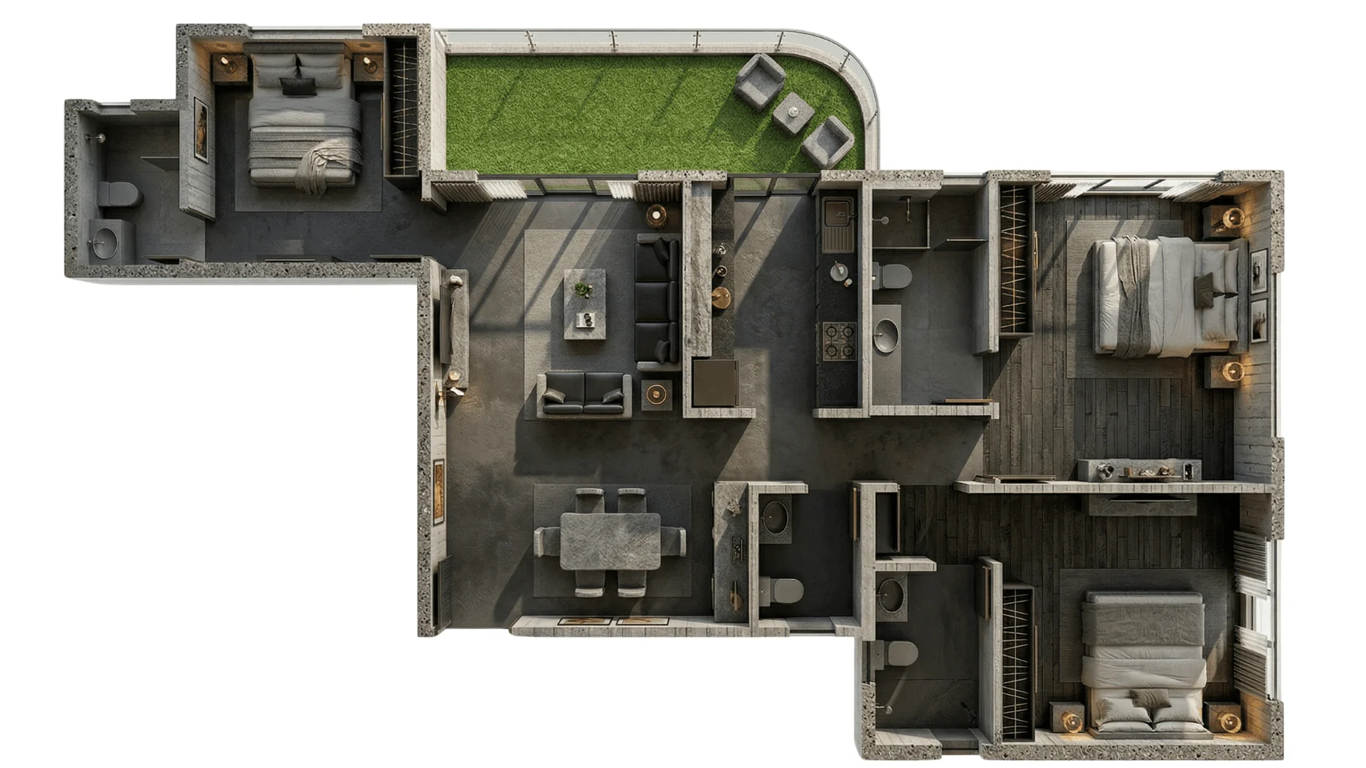 Brutalist Floor Plan